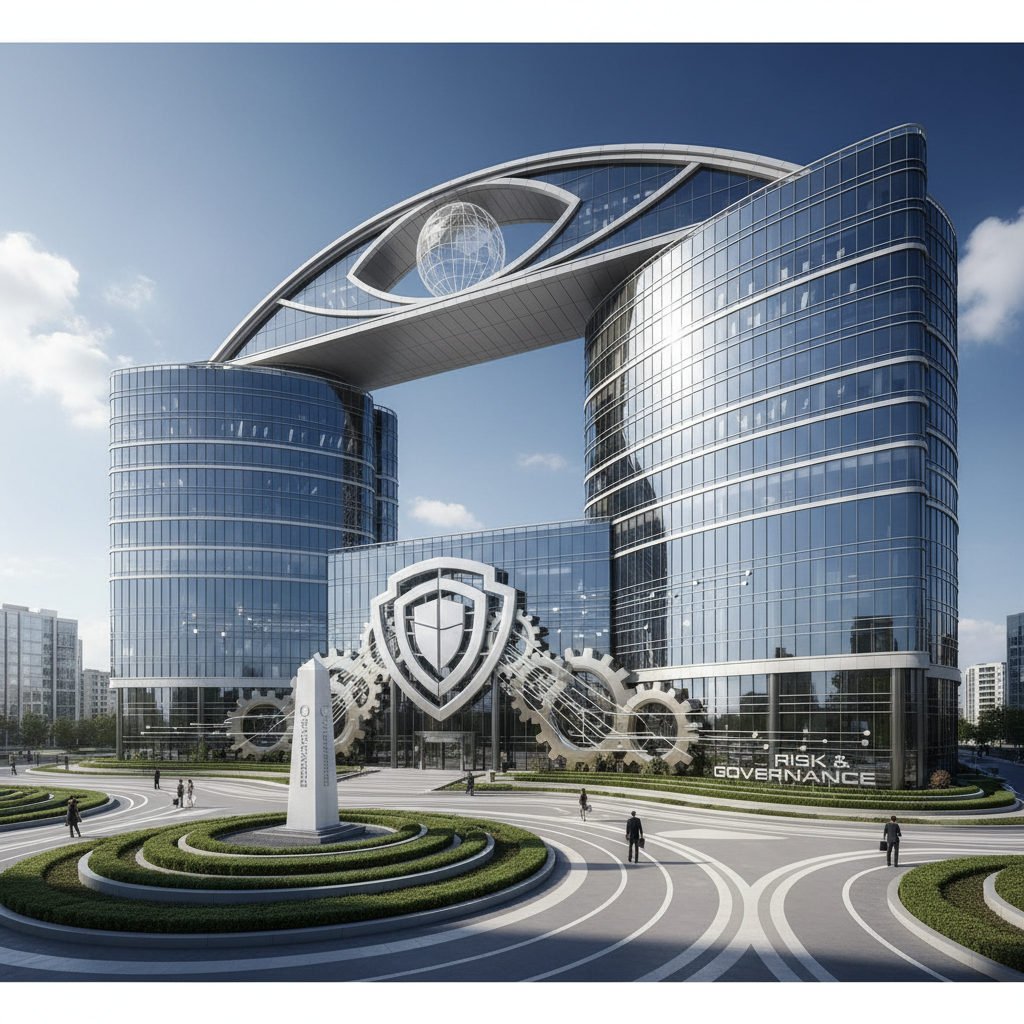 Enterprise corporate building representing organizational risk and governance