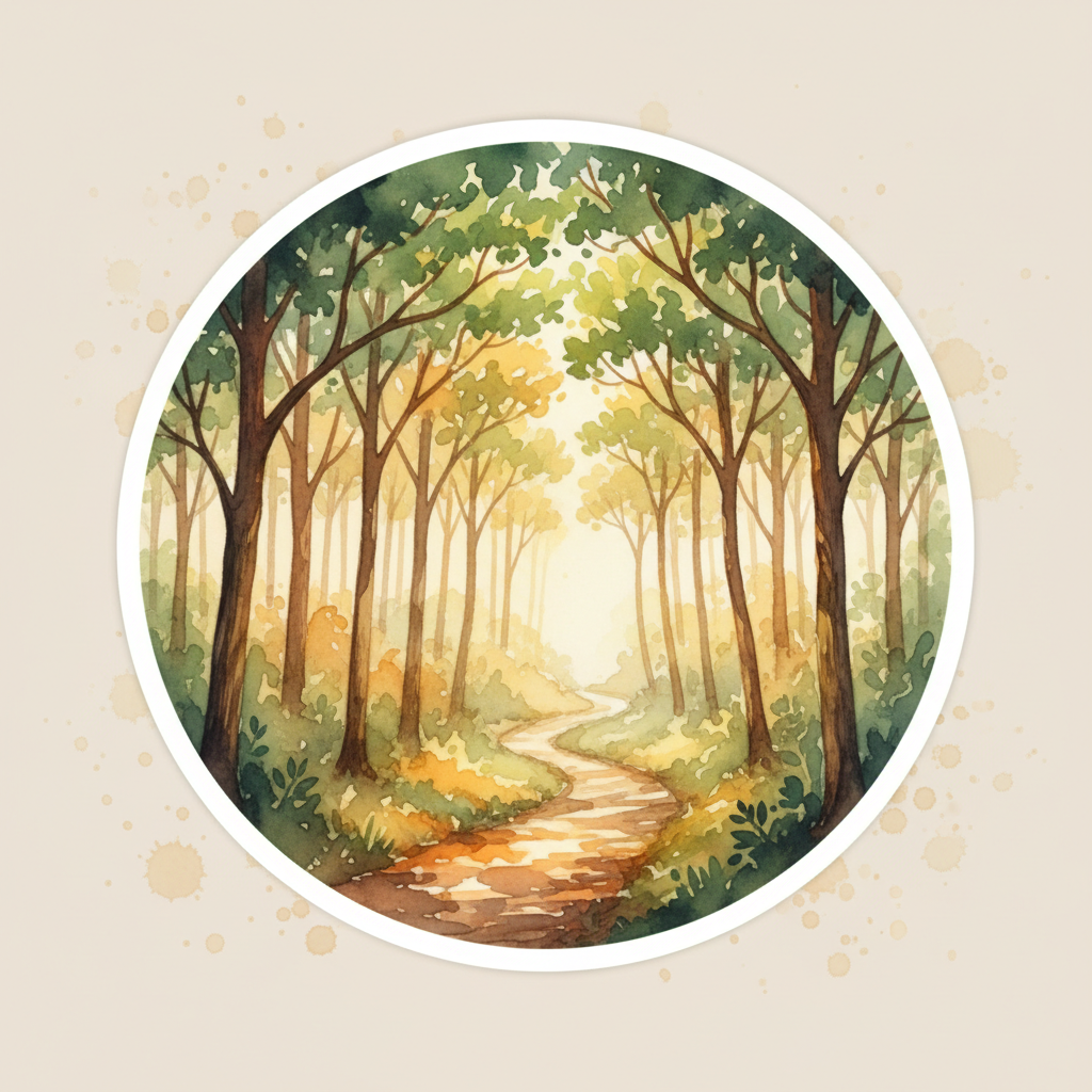 Warm golden forest-themed children's book cover with illustrated woodland creatures