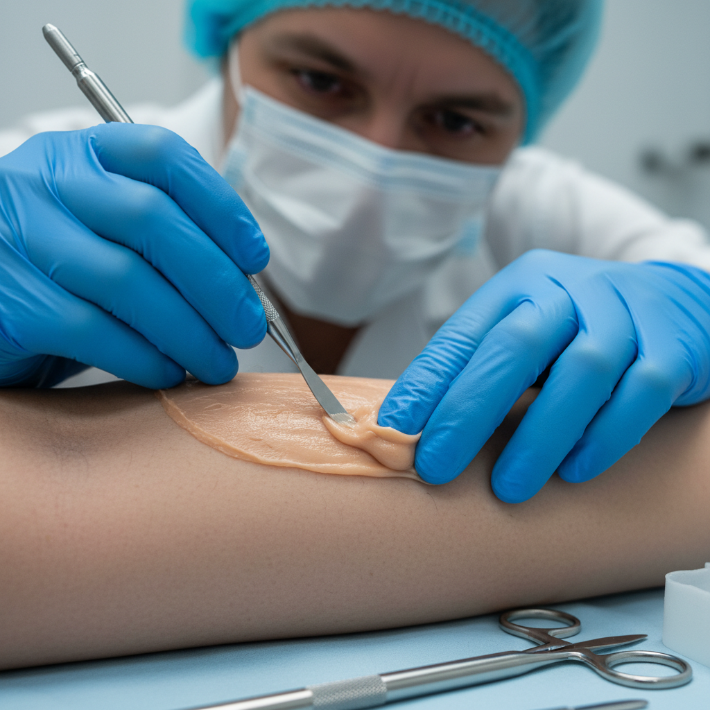 Blending wound edges into skin with medical silicone