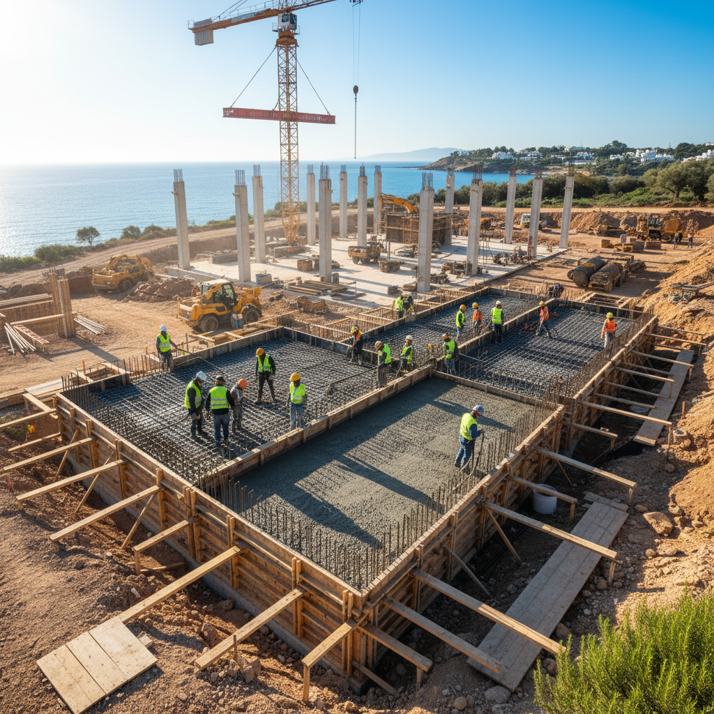 Travaux de gros œuvre à Marseille, coffrages et armatures pour fondations béton