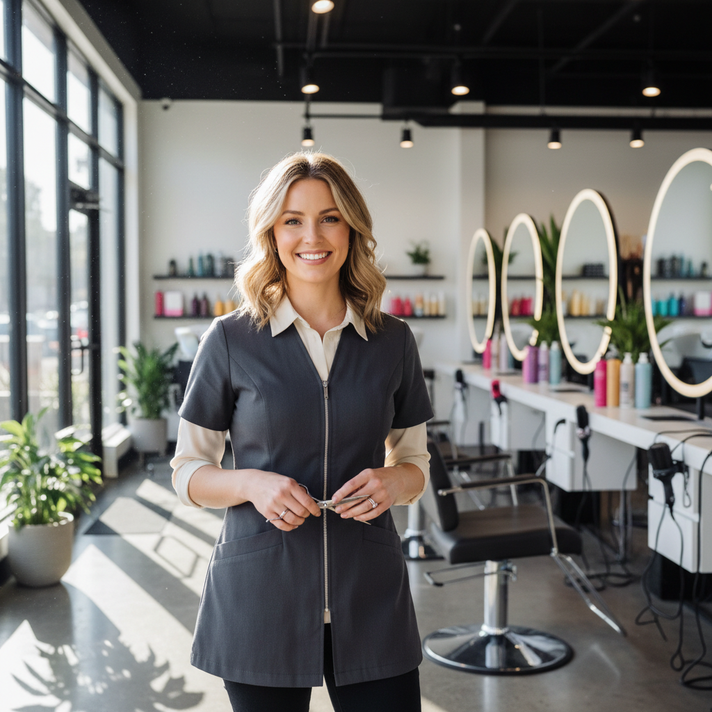 Tanisha Okafor, hairstylist smiling in salon setting