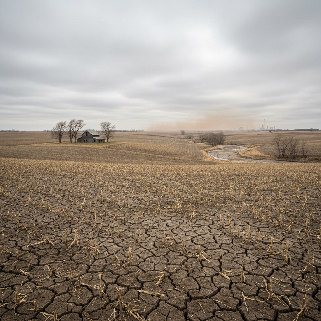 Ontario agricultural landscape showing farmland and rural property affected by environmental damage
