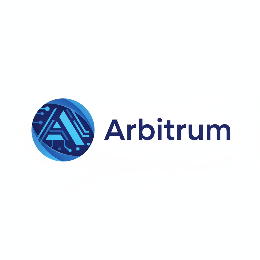 Arbitrum layer 2 logo with blue circular design