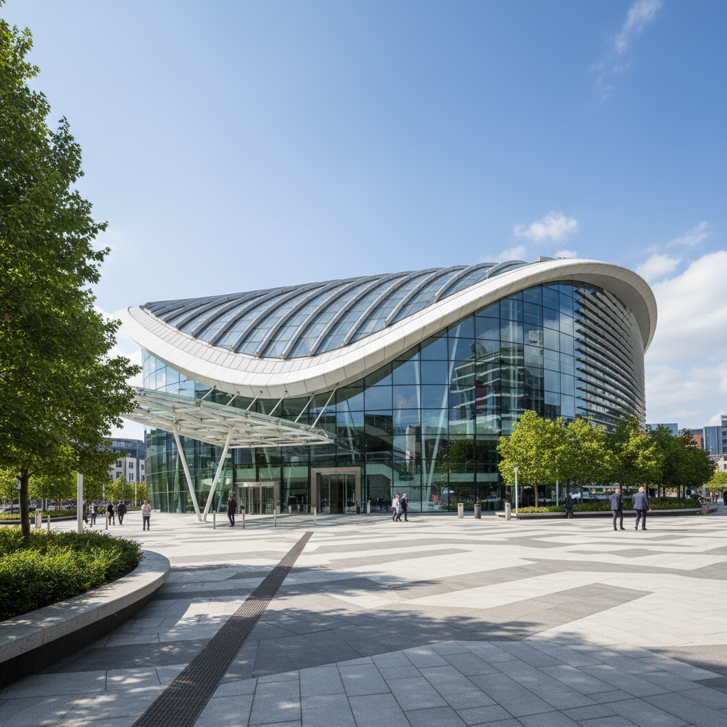 RDS Dublin convention centre exterior showcasing modern architecture