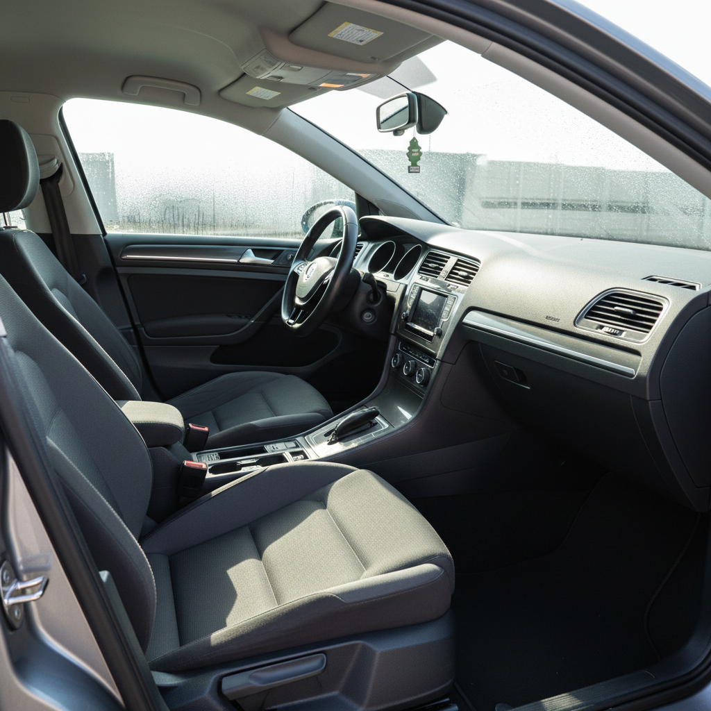 Sedan interior with clean dashboard