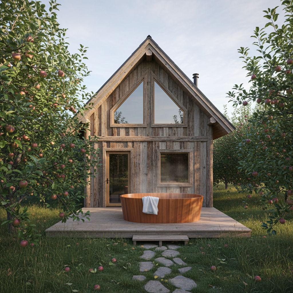 Private outdoor hot tub surrounded by Black Forest trees