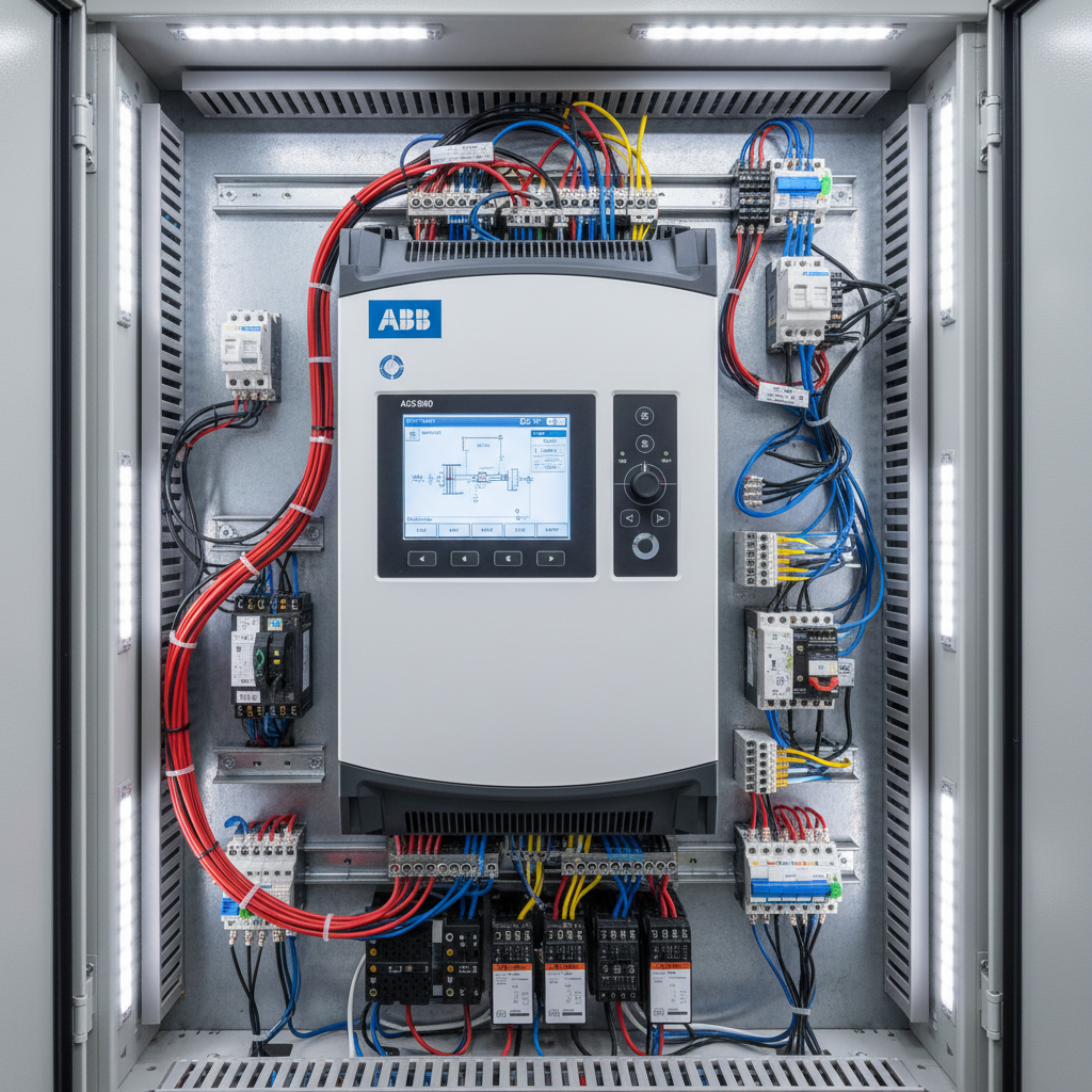 Variable frequency drive panel with ABB or Siemens VFD drives mounted in a steel enclosure