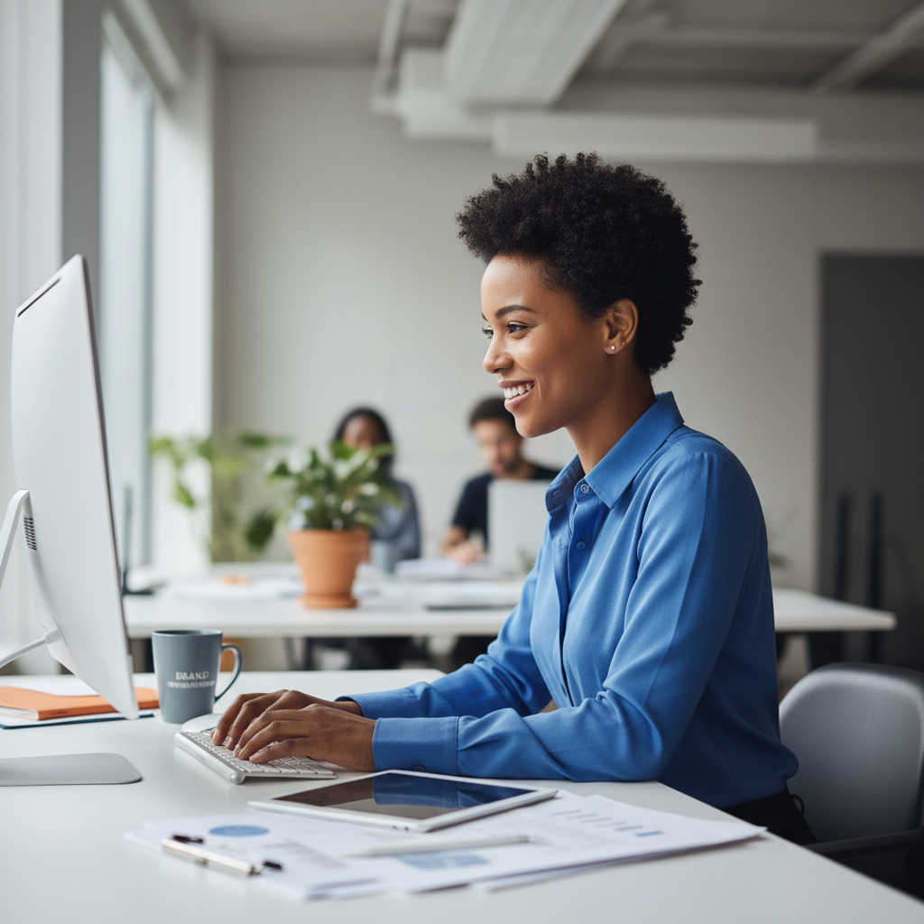 Brianna Kowalski DTC brand manager with short dark hair smiling in office setting