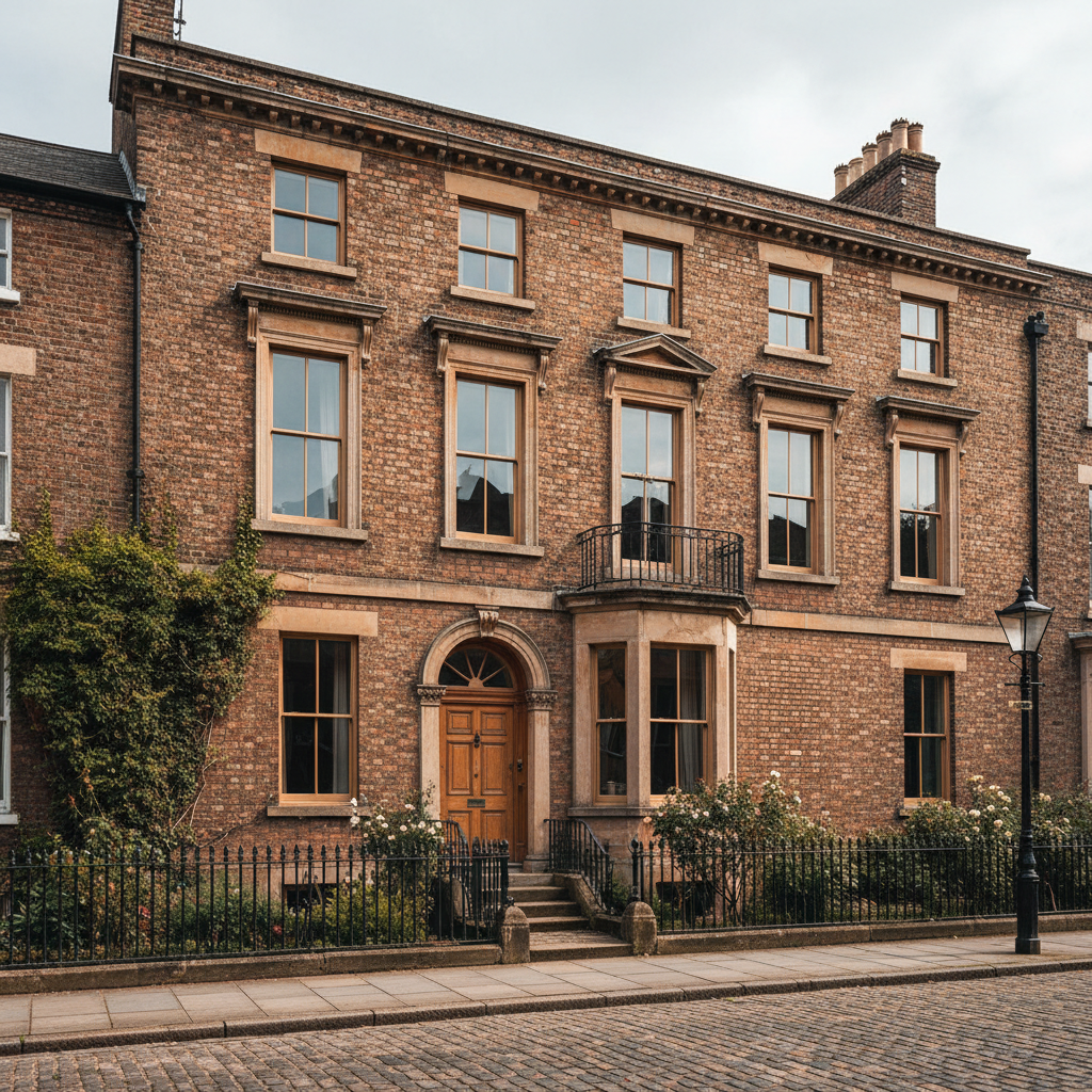 Period end-of-terrace townhouse in Sevenoaks town centre with traditional brick facade and sash windows