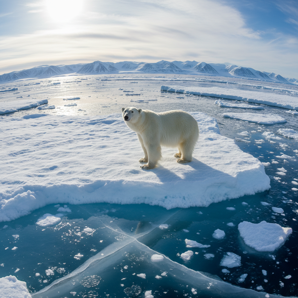 Polar bear on Arctic ice