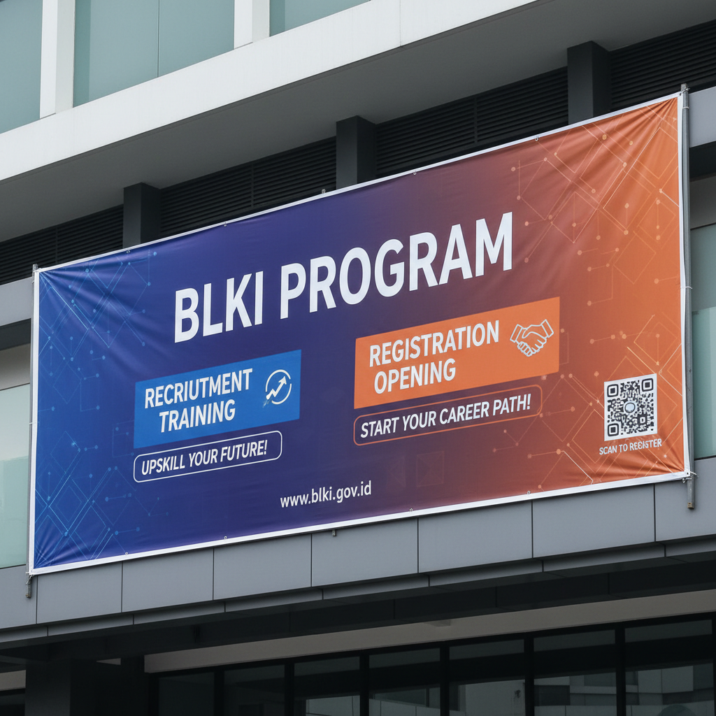 Pengumuman rekrutmen pelatihan - banner informasi pembukaan pendaftaran BLKI