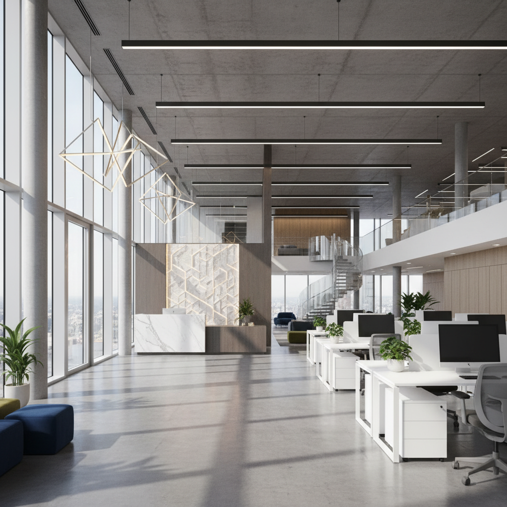 Contemporary commercial office building with professional workspace environment and modern architectural design