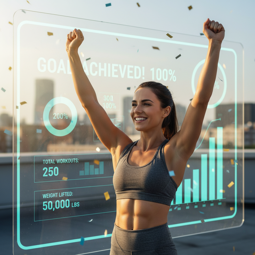 After transformation photo showing person at goal weight