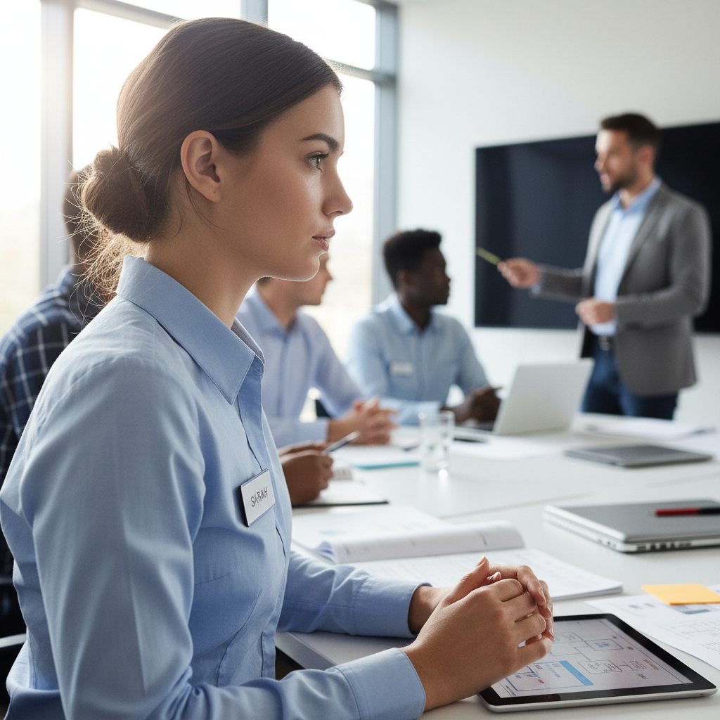 Employee receiving training