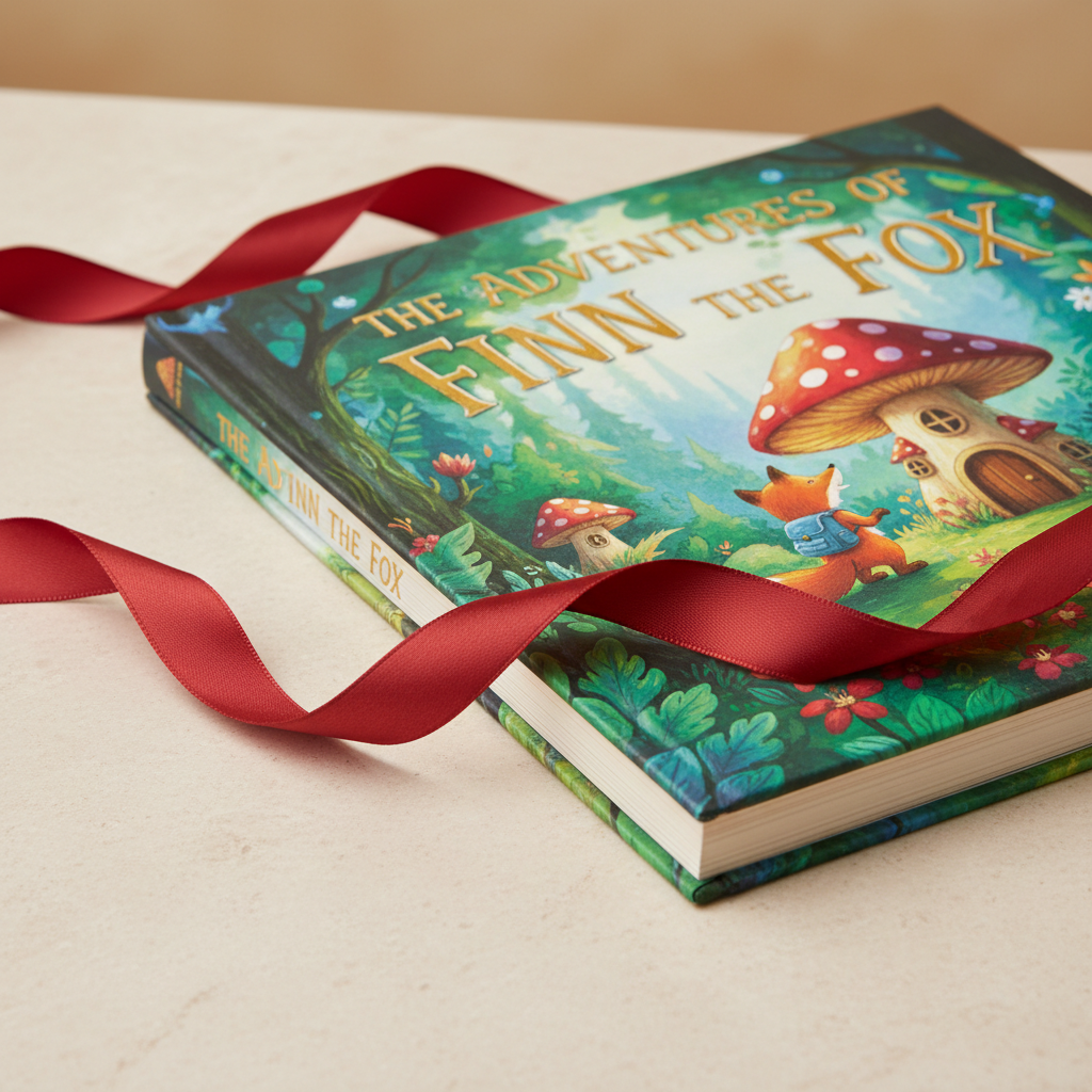 Beautiful illustrated children's book with ribbon bookmark