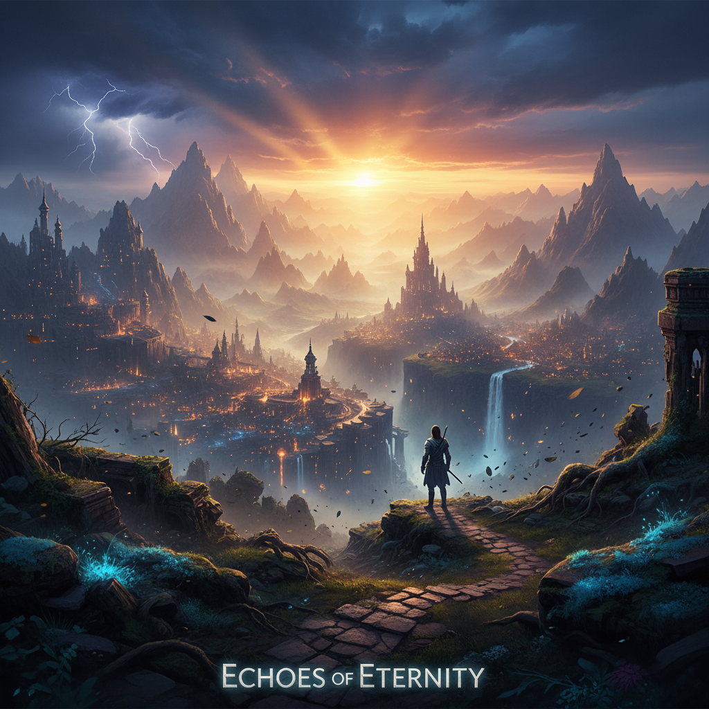Cinematic key art render with dramatic atmospheric perspective and lighting