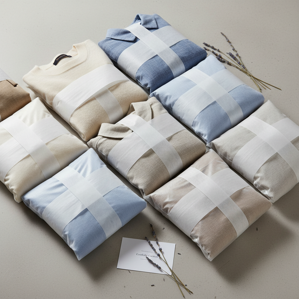 Clean neatly folded laundry ready for delivery