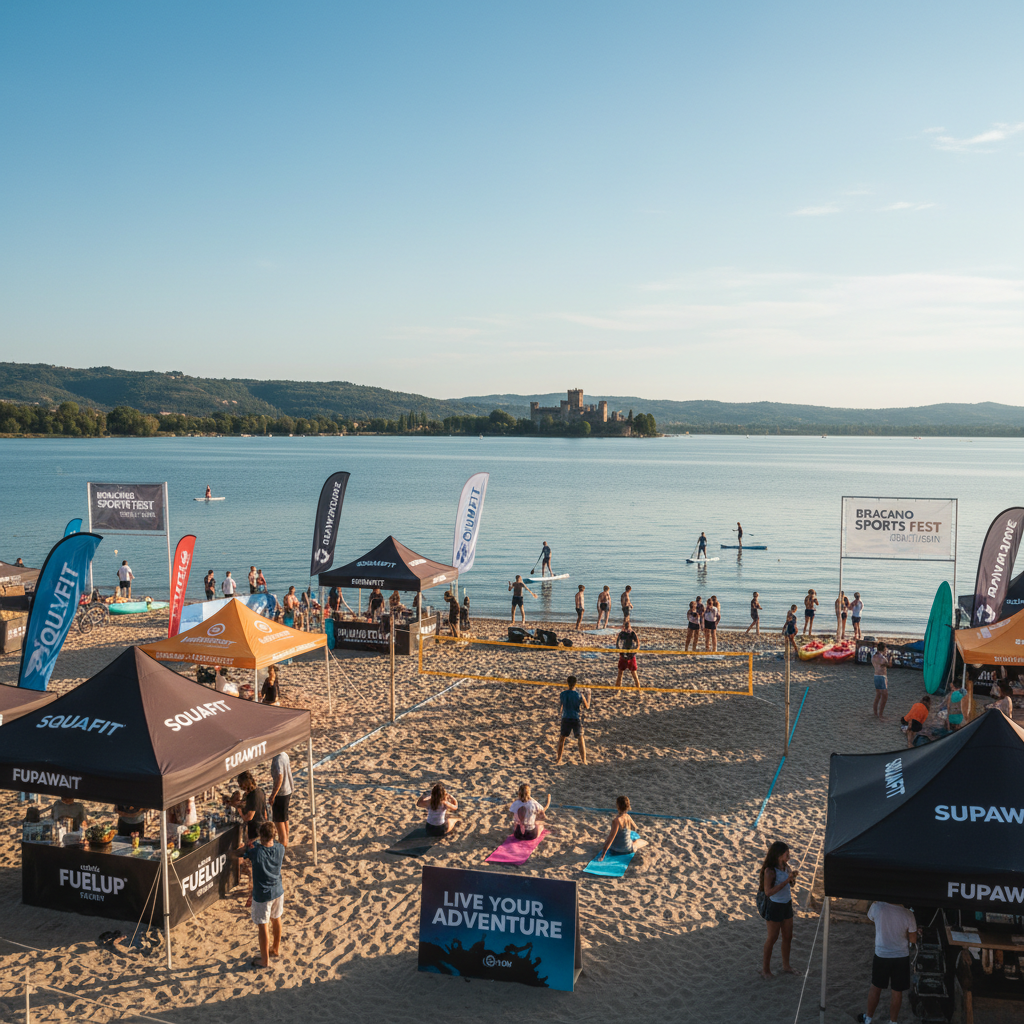 Spiaggia del Lago di Bracciano - location perfetta per pop-up brand sportivi