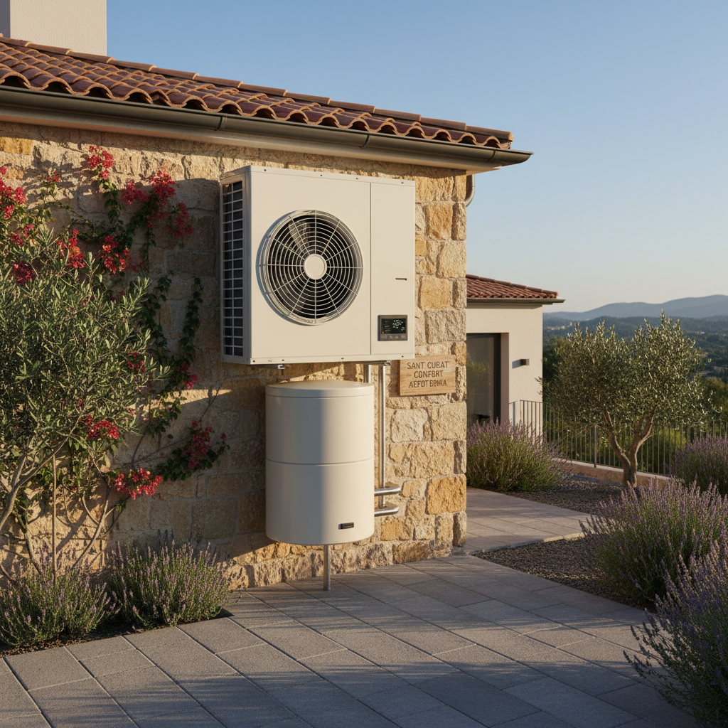 Sistema de aerotermia completo para calefacción, refrigeración y ACS en casa unifamiliar de Sant Cugat