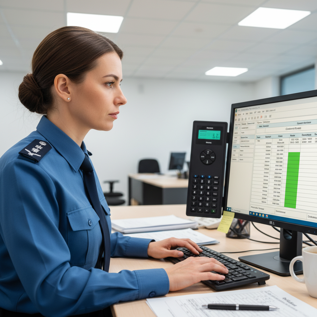 Zolldokumente und Stempel auf Holztisch mit Weltkarte