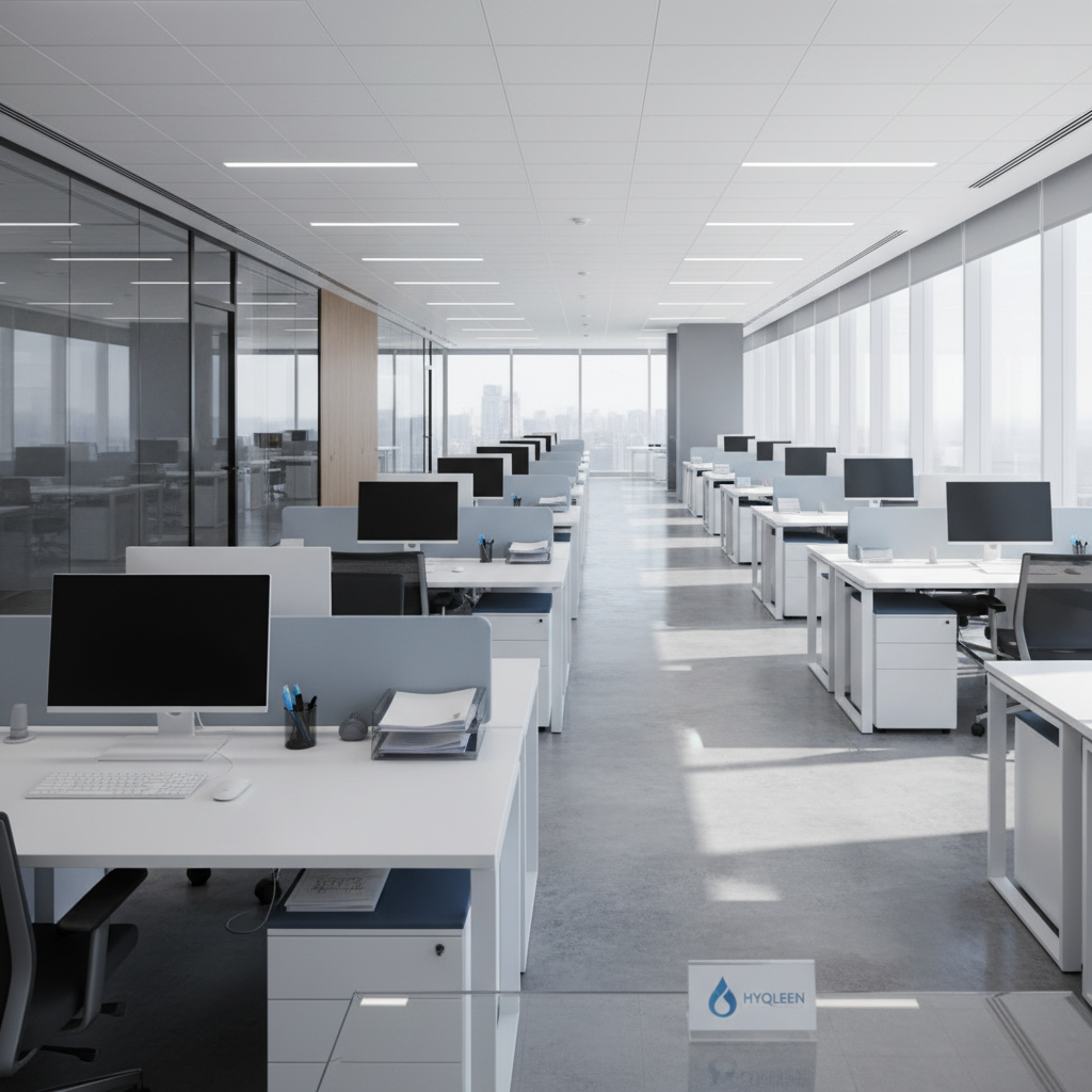 Modern clean office workspace - commercial cleaning services Boston