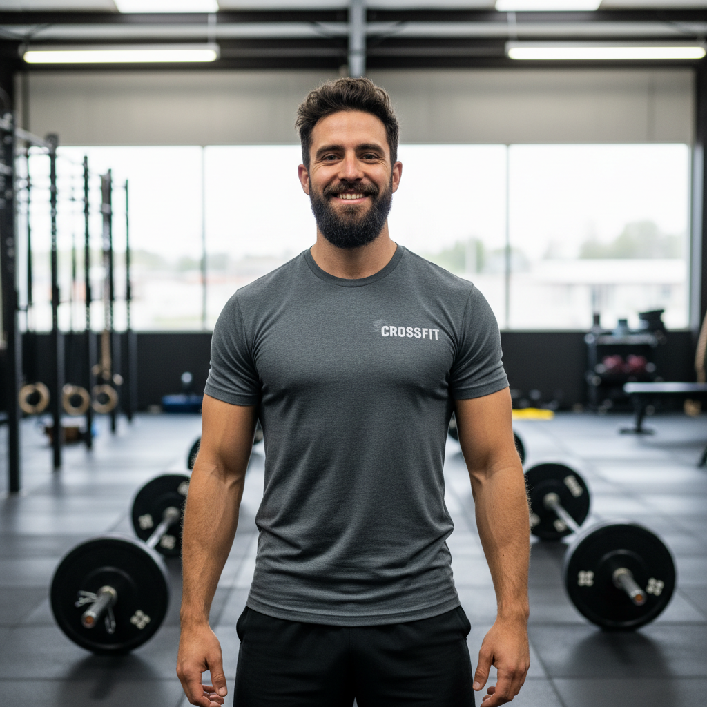 Portrait of Jordan Calloway, athletic male CrossFit coach