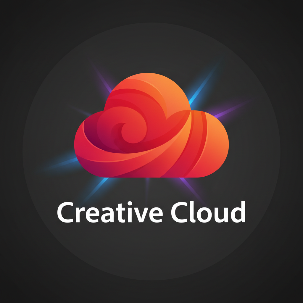 Adobe Creative Cloud logo with red gradient on dark background