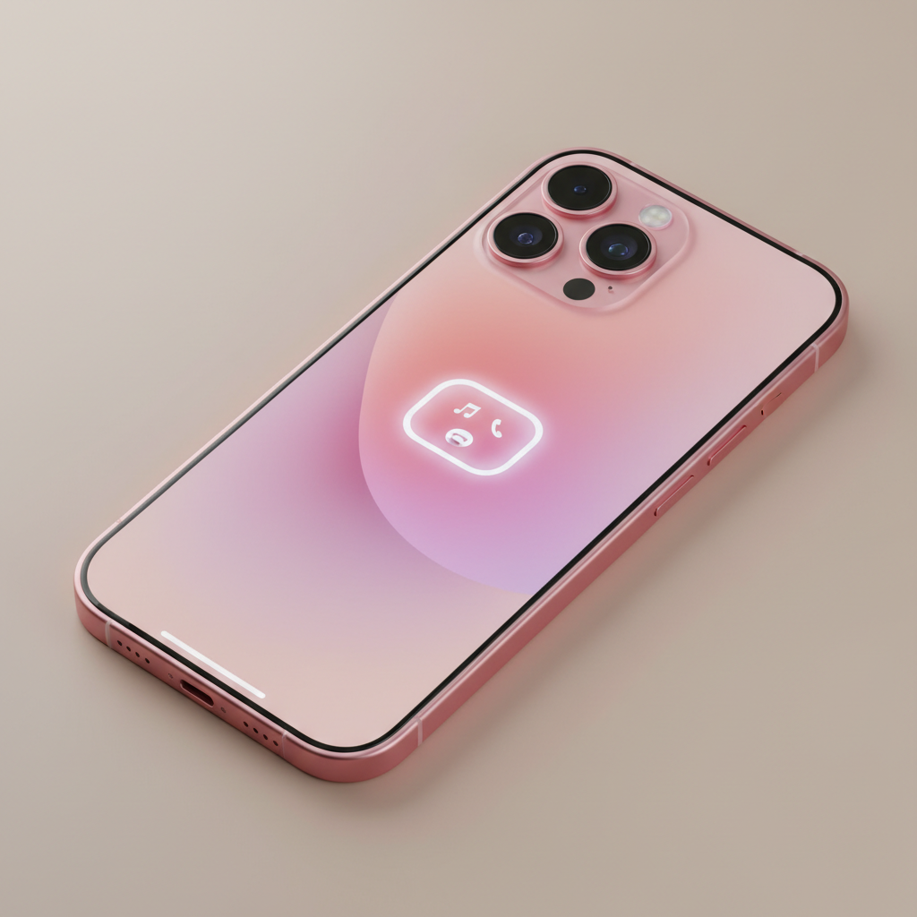 iPhone 15 in pink on light background showing slim profile and Dynamic Island