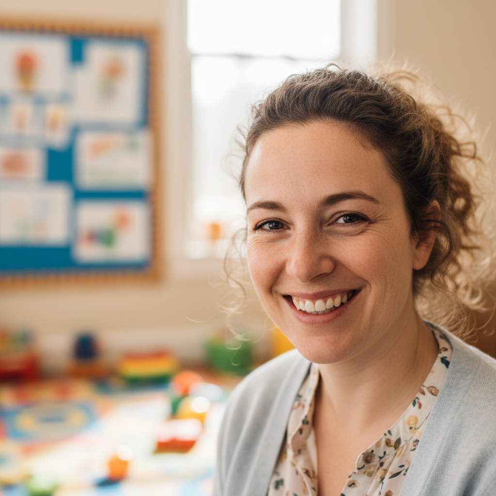 Priya Nair, daycare co-director, warm professional photo