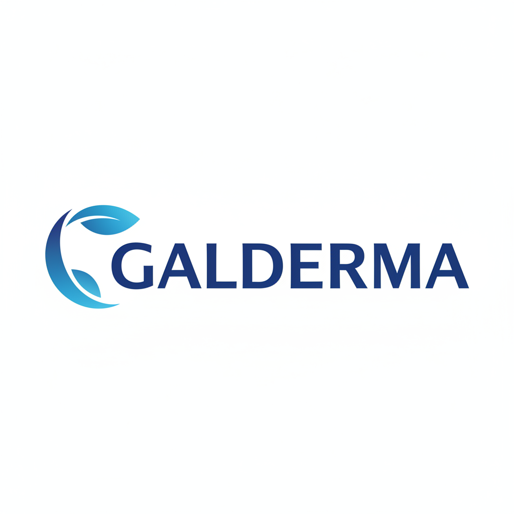 Galderma pharmaceutical company logo with blue branding