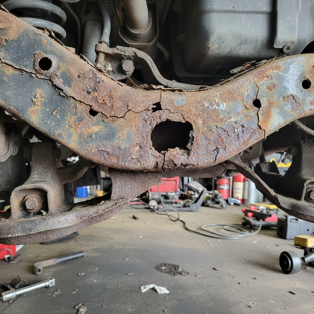 Corroded Honda GX390 engine carburetor with rust deposits and water damage visible on external components