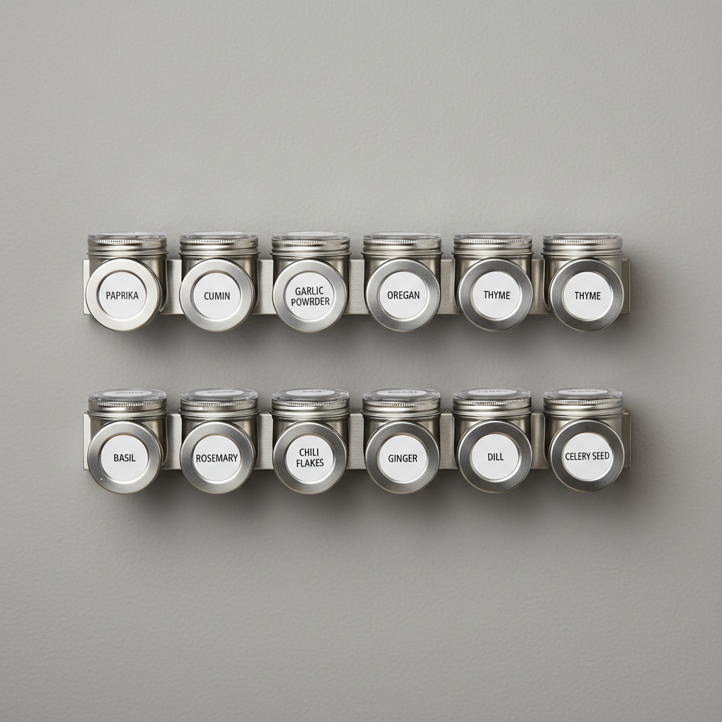 Spice Rack Magnetic Wall product photo on clean neutral background