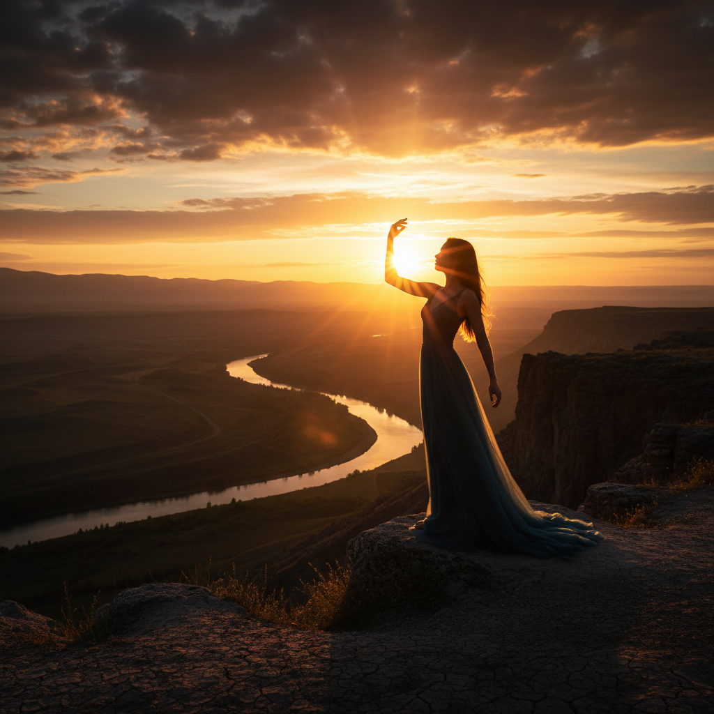 Couverture Frina — silhouette féminine dans lumière dorée, atmosphère dramatique