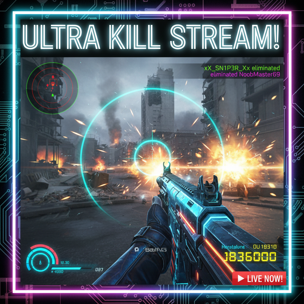 FPS gaming stream with intense action