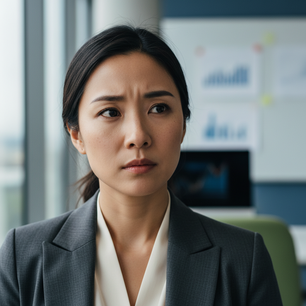 Yuki Nakamura, market analyst, thoughtful professional portrait