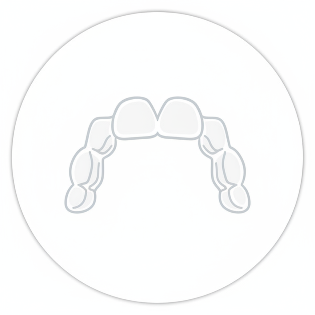 Invisalign clear aligner trays on white background