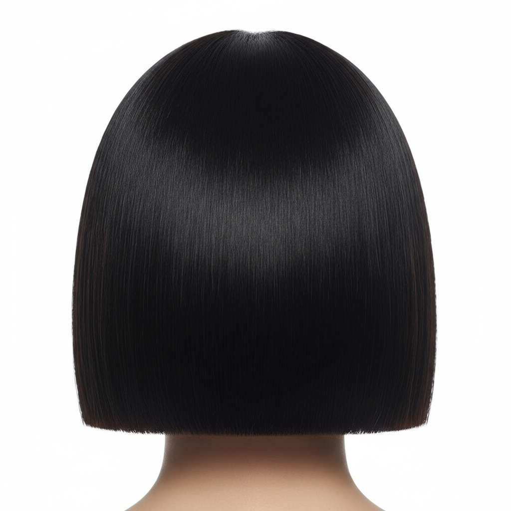 Sculptural blunt bob with precise weight and clean silhouette