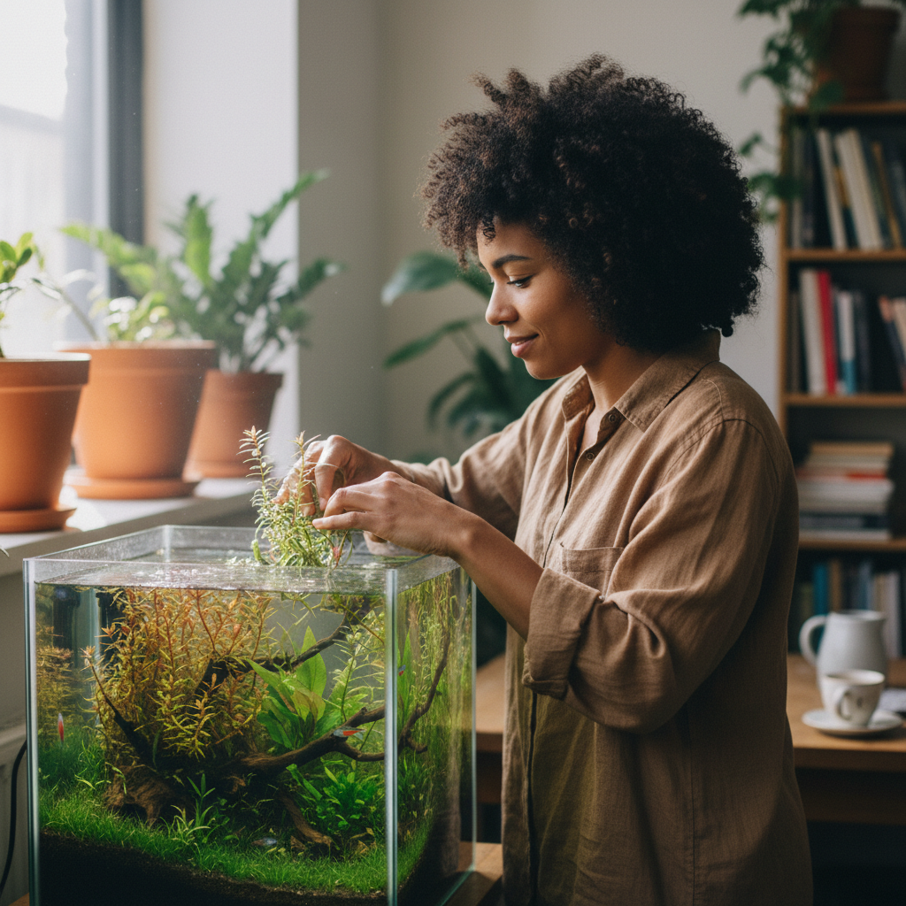 Diane Okafor, planted tank community member with natural hair