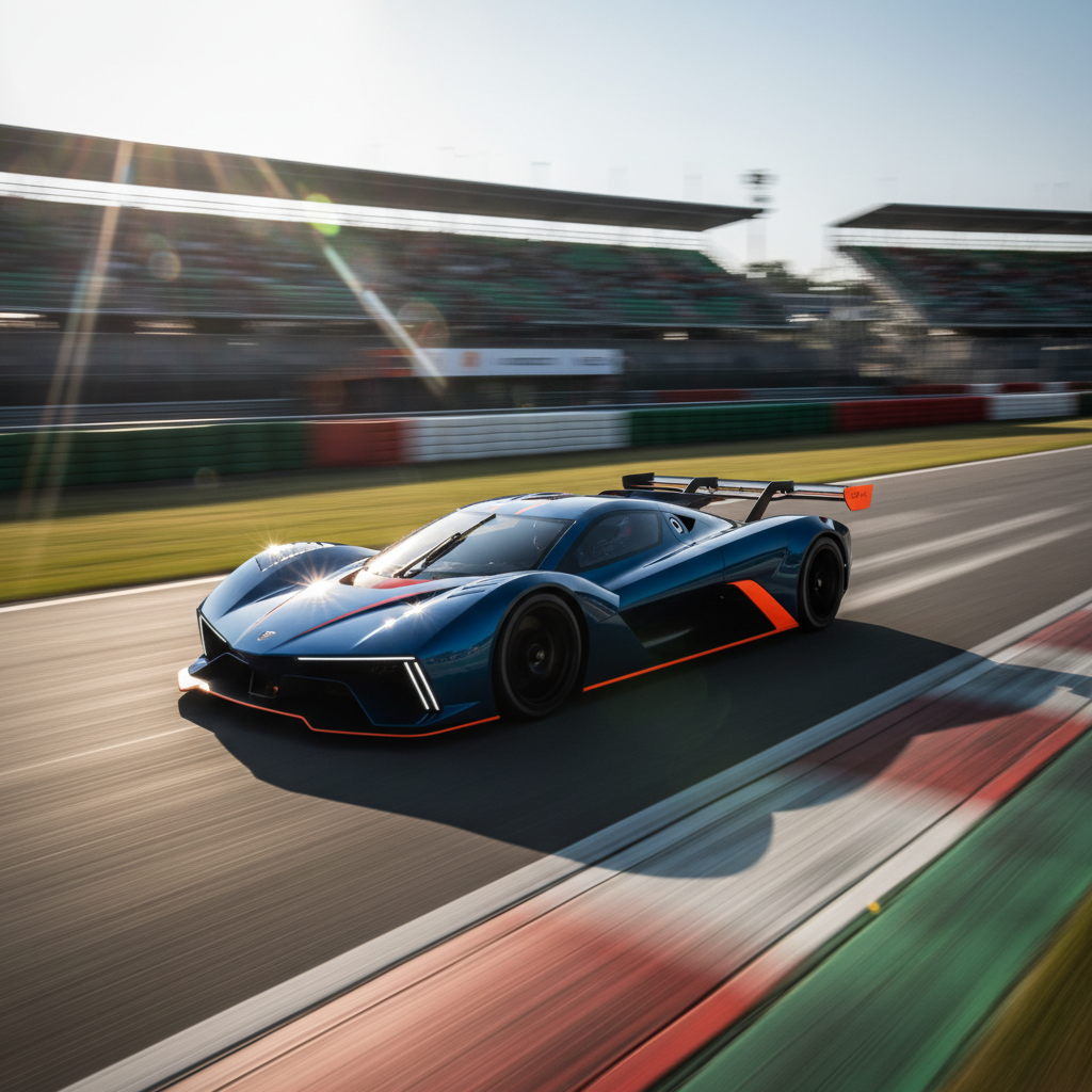 VX-R Evo on circuit with motion blur at high speed