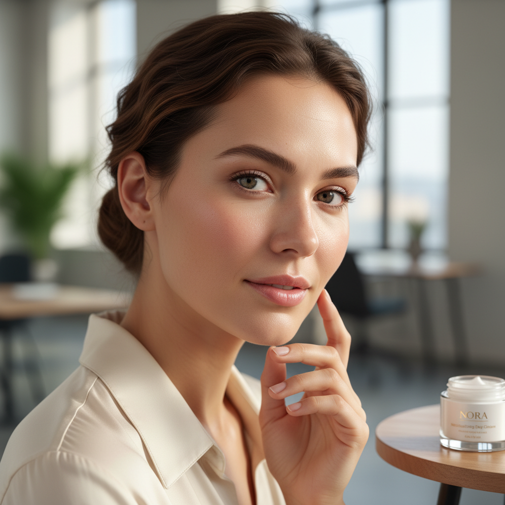 Woman with glowing healthy skin relaxing during a professional facial treatment in a luxury salon