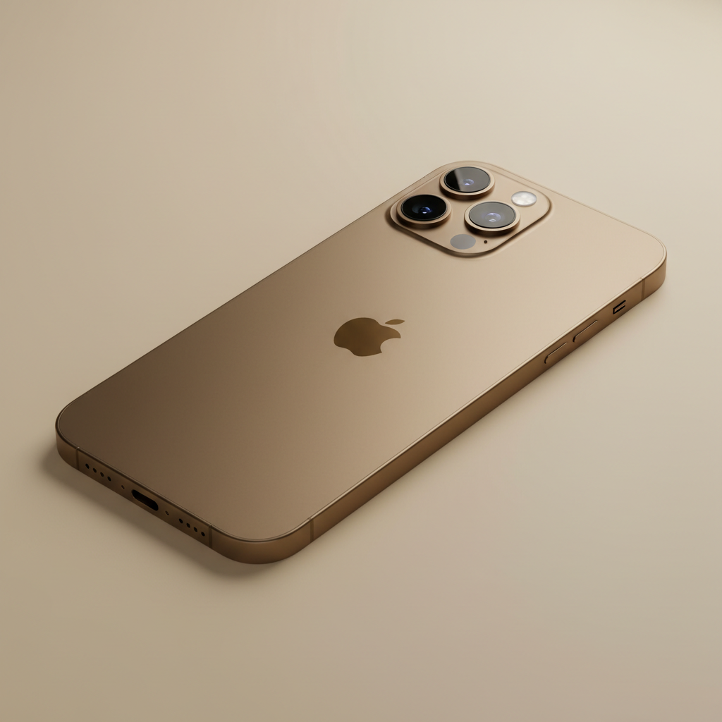 iPhone 15 Pro Max back view showing triple camera system and Apple logo