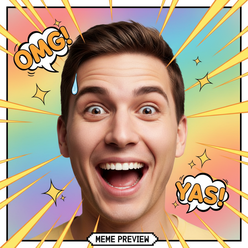 Grande caricature en couleur d'un homme souriant avec des traits exagérés