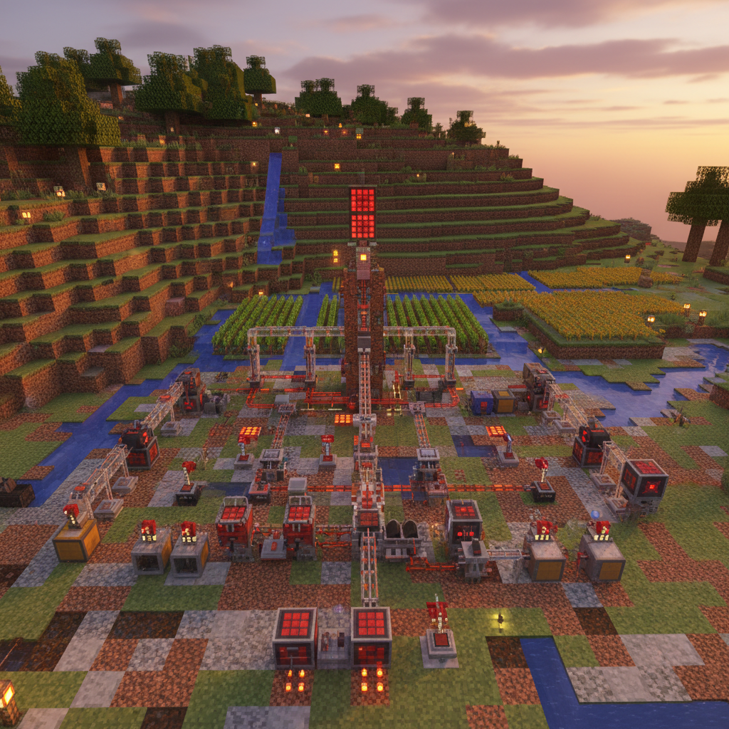 Minecraft Redstone: Automatic Farm Tutorial