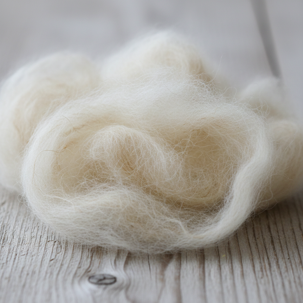 Fine merino wool fleece in cream and white natural tones