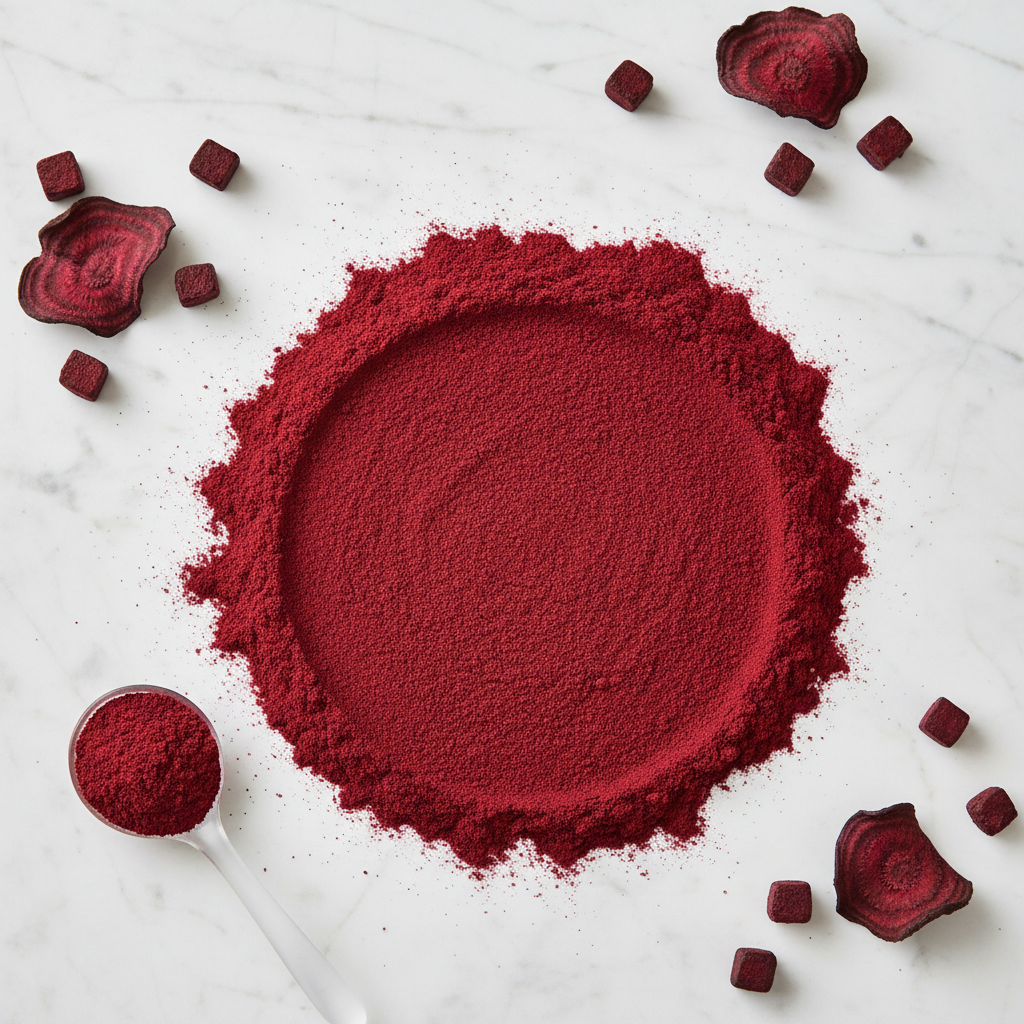 Beet Juice — vibrant, fresh juice in a glass, bright natural lighting