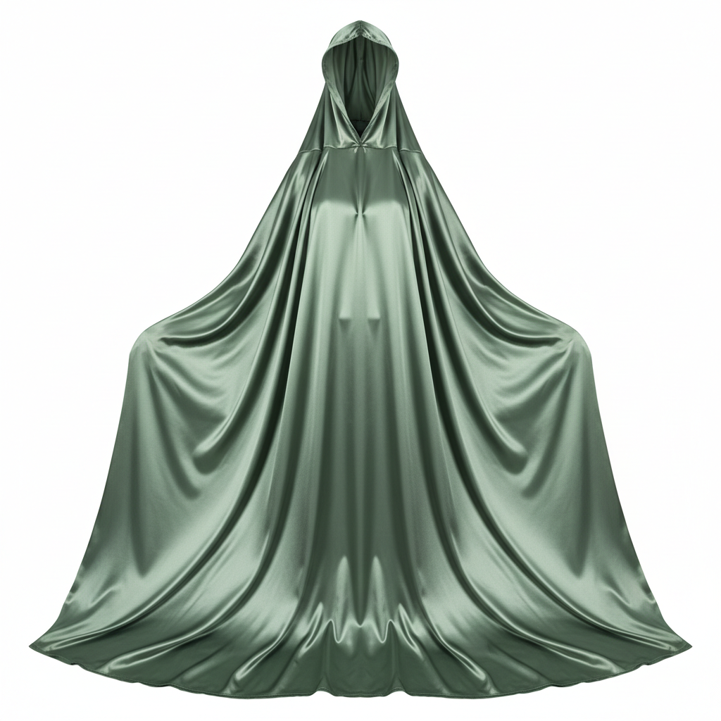 Sage green prayer dress in breathable cotton blend, comfortable for daily prayer