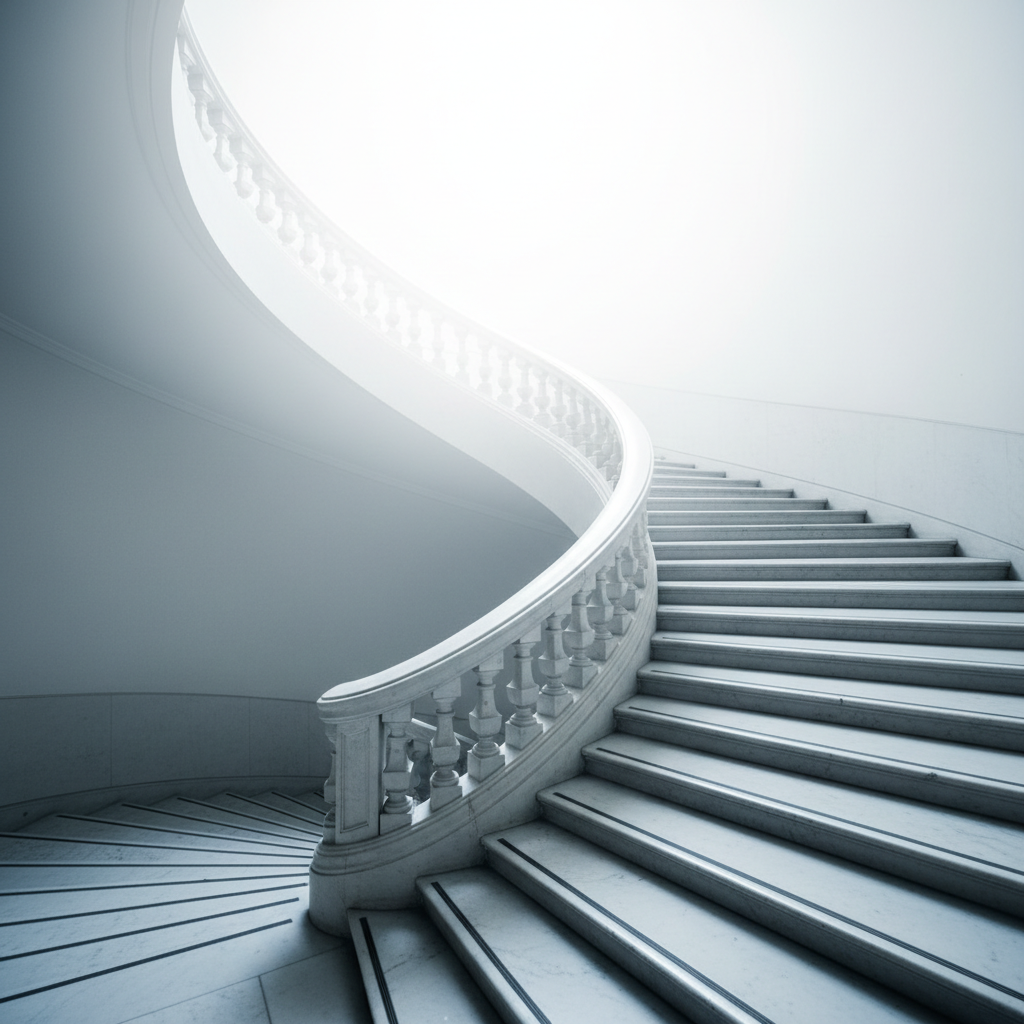 Staircase spiraling into overexposure