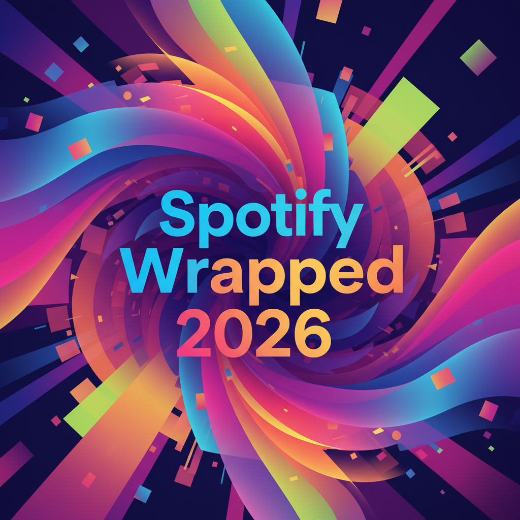 Colorful abstract Spotify Wrapped 2026 visual with gradient shapes
