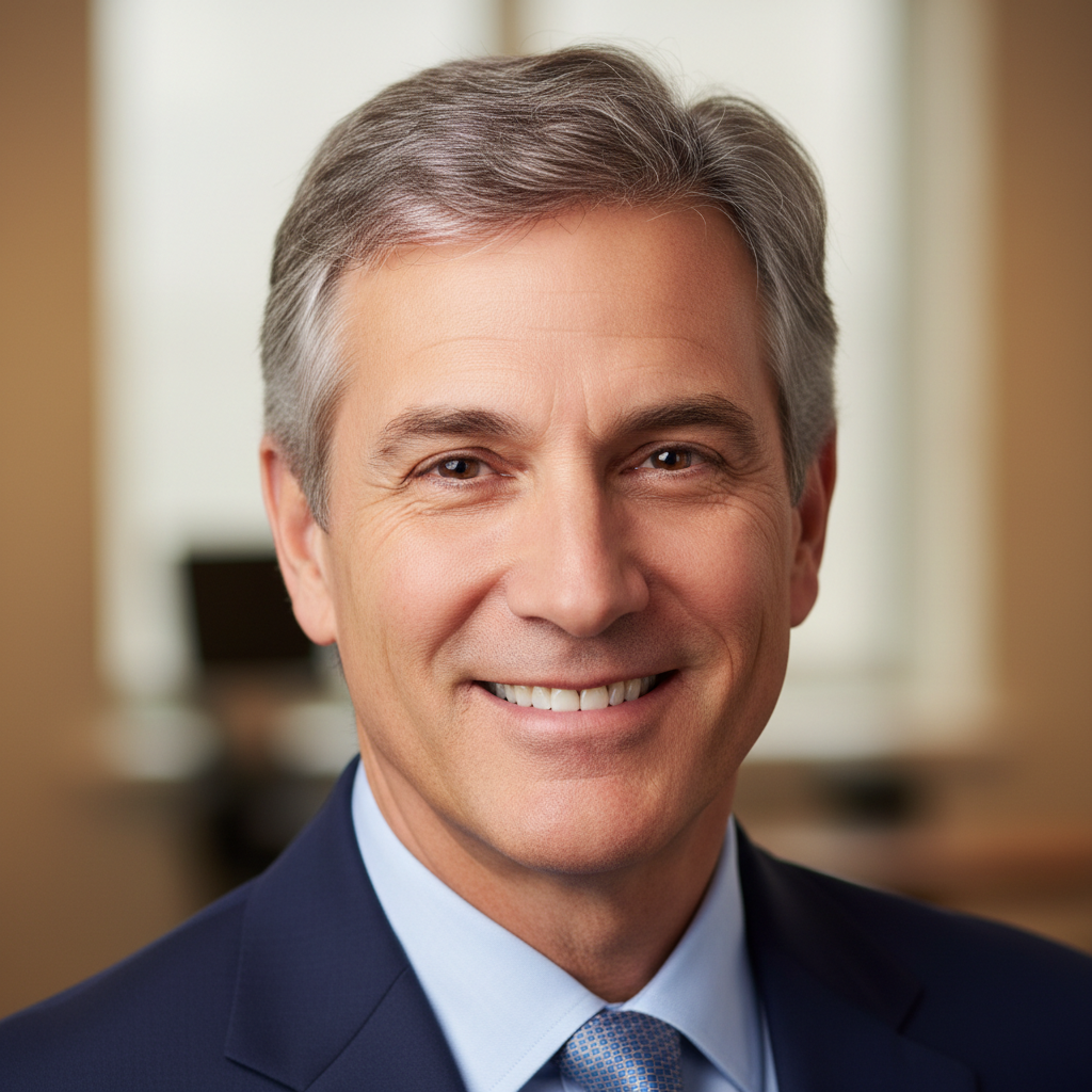 Professional headshot of Dr. Rajesh Kumar in navy suit with quantum computing visualization background
