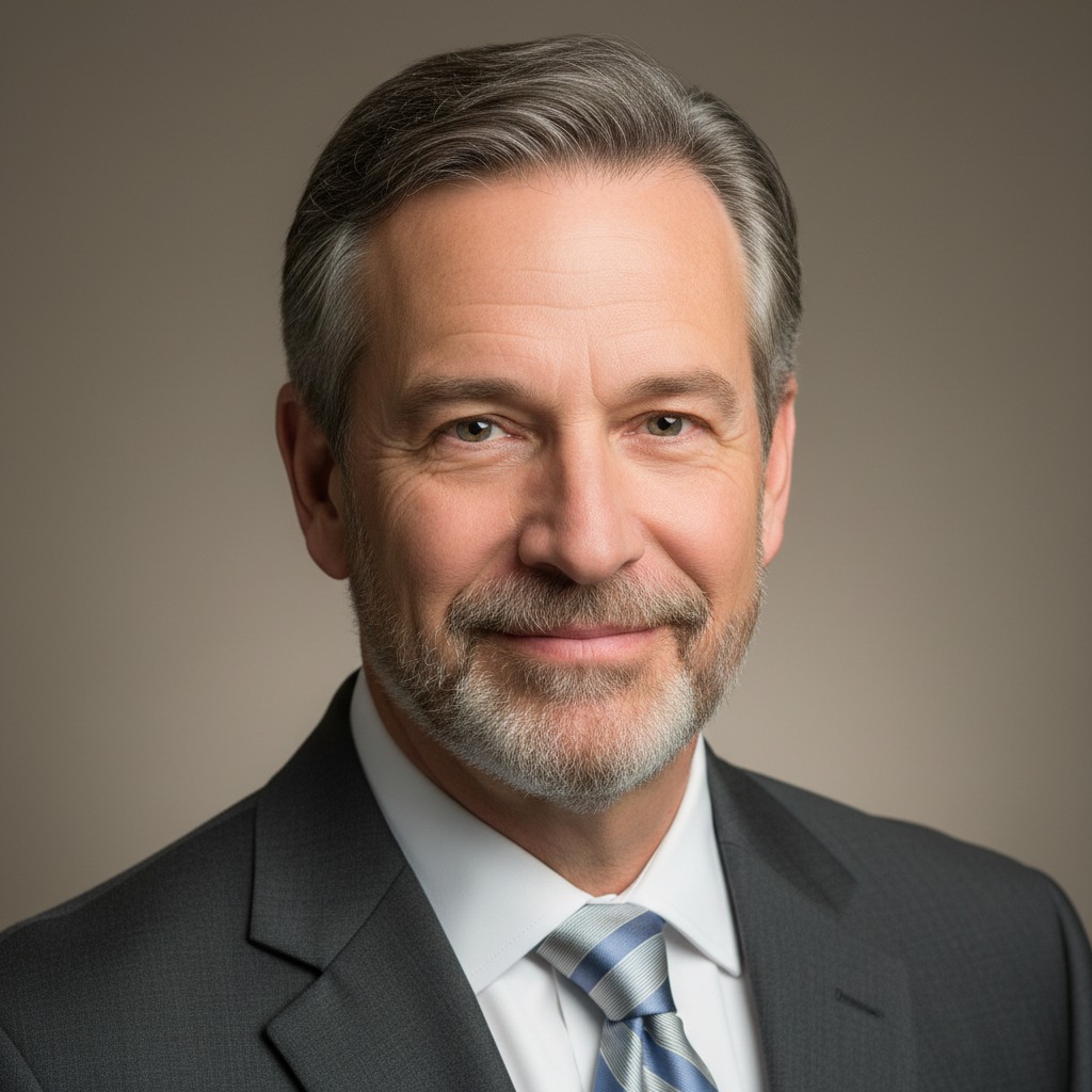 Man with beard smiling, professional headshot